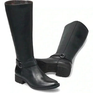 Born Womens Saddler Leather Ridding Knee-High Boots 5.5M